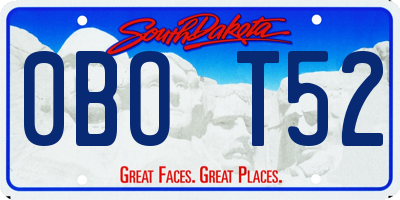 SD license plate 0BOT52