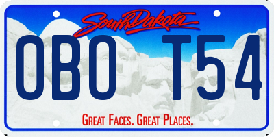 SD license plate 0BOT54