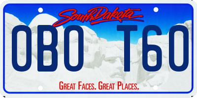 SD license plate 0BOT60
