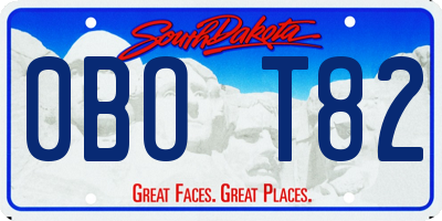 SD license plate 0BOT82