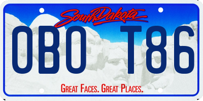 SD license plate 0BOT86