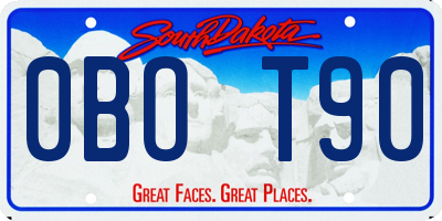 SD license plate 0BOT90