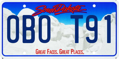 SD license plate 0BOT91