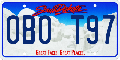 SD license plate 0BOT97