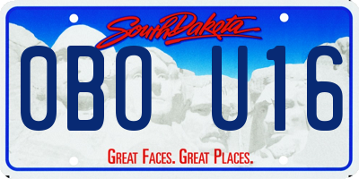SD license plate 0BOU16