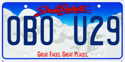 SD license plate 0BOU29