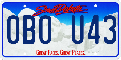 SD license plate 0BOU43