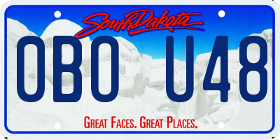 SD license plate 0BOU48
