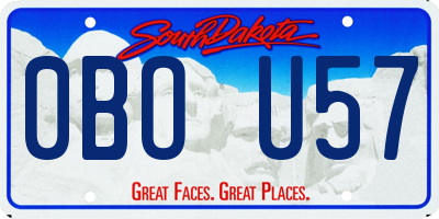 SD license plate 0BOU57