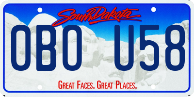 SD license plate 0BOU58