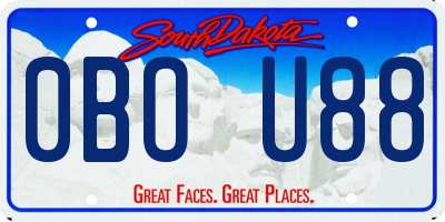 SD license plate 0BOU88