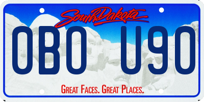 SD license plate 0BOU90