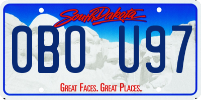 SD license plate 0BOU97