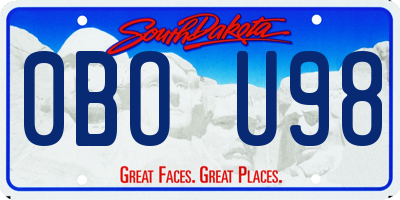 SD license plate 0BOU98