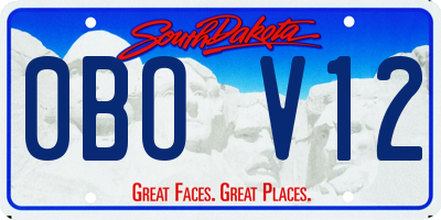 SD license plate 0BOV12