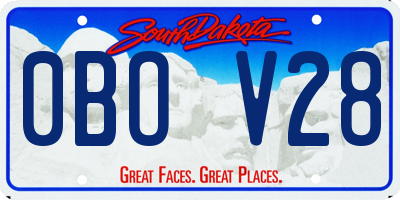 SD license plate 0BOV28