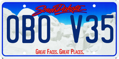 SD license plate 0BOV35