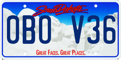 SD license plate 0BOV36