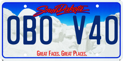 SD license plate 0BOV40