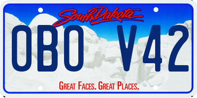 SD license plate 0BOV42