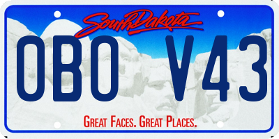 SD license plate 0BOV43