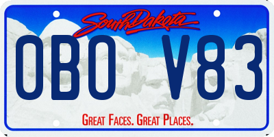 SD license plate 0BOV83