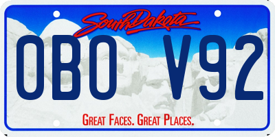 SD license plate 0BOV92
