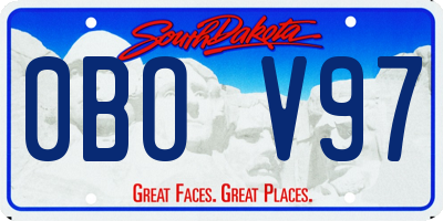 SD license plate 0BOV97