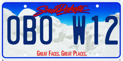 SD license plate 0BOW12
