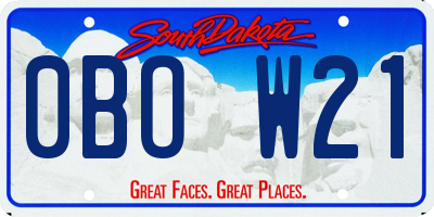 SD license plate 0BOW21