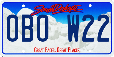 SD license plate 0BOW22