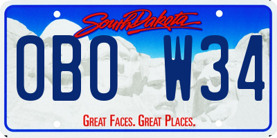 SD license plate 0BOW34