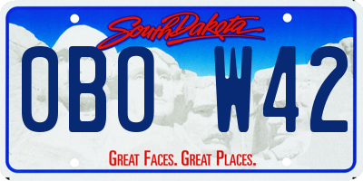 SD license plate 0BOW42