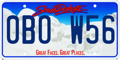 SD license plate 0BOW56