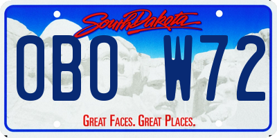 SD license plate 0BOW72