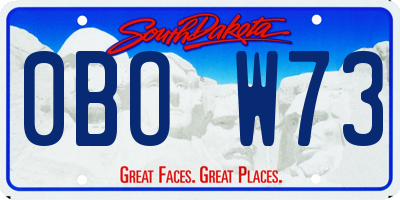 SD license plate 0BOW73
