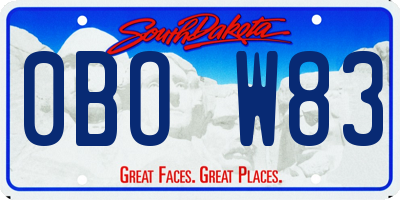 SD license plate 0BOW83