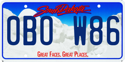 SD license plate 0BOW86