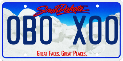 SD license plate 0BOX00