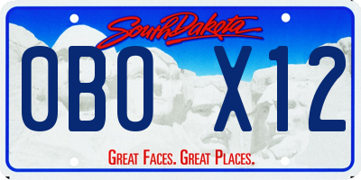 SD license plate 0BOX12