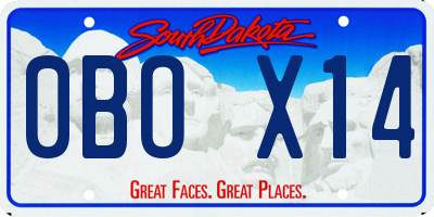SD license plate 0BOX14