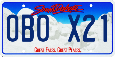 SD license plate 0BOX21