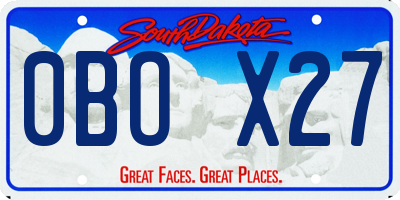 SD license plate 0BOX27