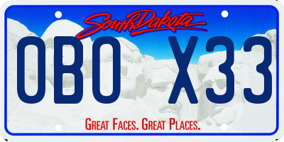 SD license plate 0BOX33