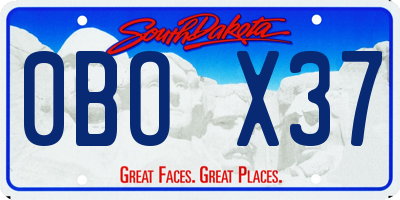 SD license plate 0BOX37
