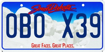 SD license plate 0BOX39