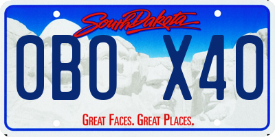 SD license plate 0BOX40