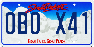 SD license plate 0BOX41