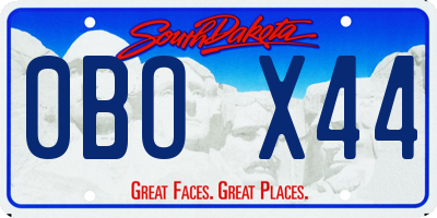 SD license plate 0BOX44