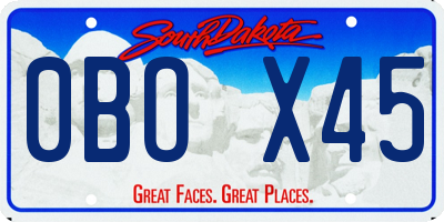SD license plate 0BOX45